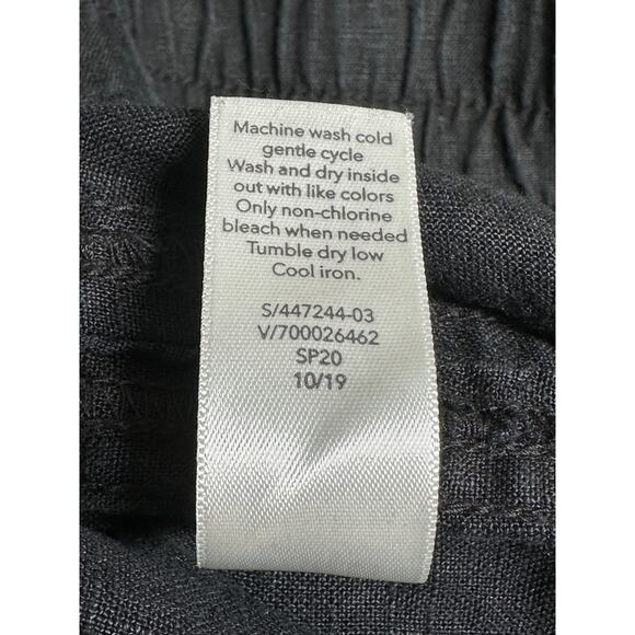 Athleta Pants Womens 8P Black Cabo Linen Wide Leg Pull On Casual Vacation Staple - Picture 6 of 9